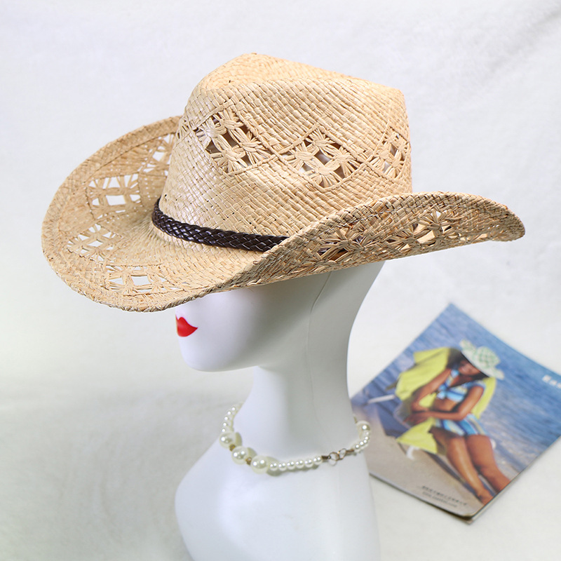 Ebay Hot Sale Raffia Hand-knit - огляд і ціна Cowboy Hat Straw