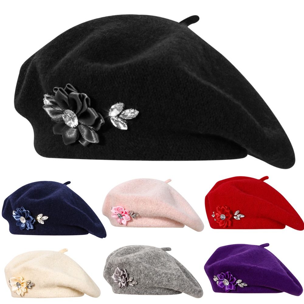 Soft Wool Knitted Beret Hat Fl - огляд і ціна Beret French Wool