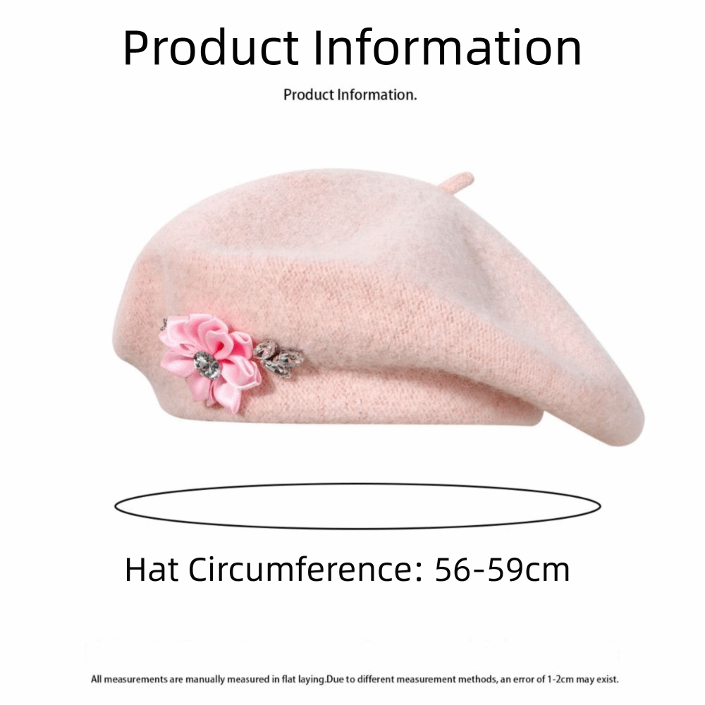 Soft Wool Knitted Beret Hat Fl - огляд і ціна Beret French Wool