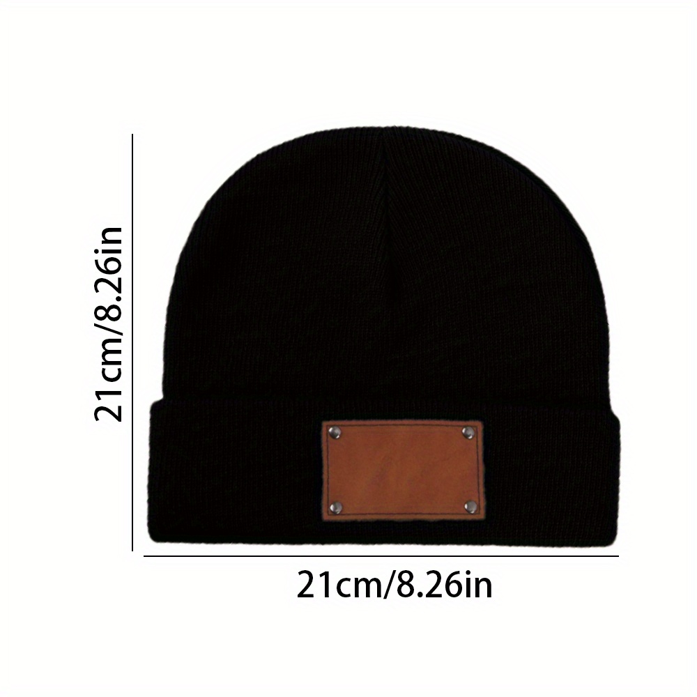 Custom Leather Patch Beanie Cu - огляд і ціна Beanie Cuffed Knit