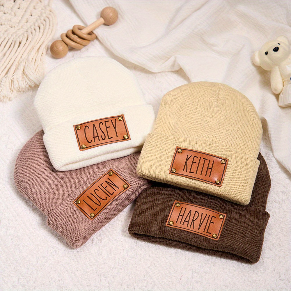 Custom Leather Patch Beanie Cu - огляд і ціна Beanie Cuffed Knit