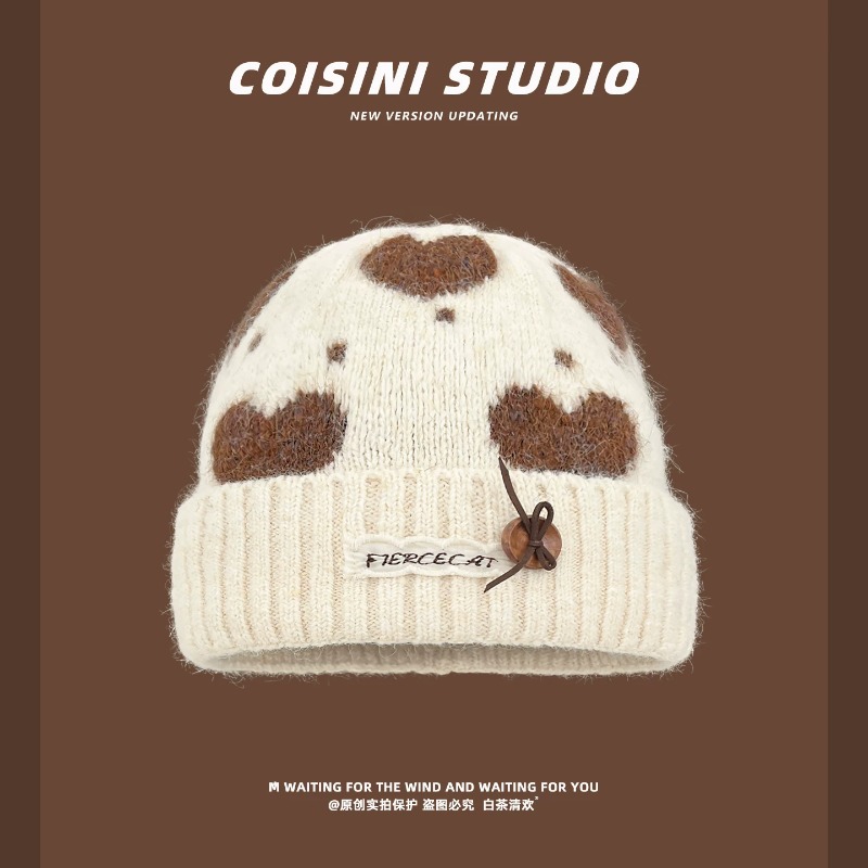 Sweet Heart Pattern Jacquard F - огляд і ціна Beanie Cuffed Knit
