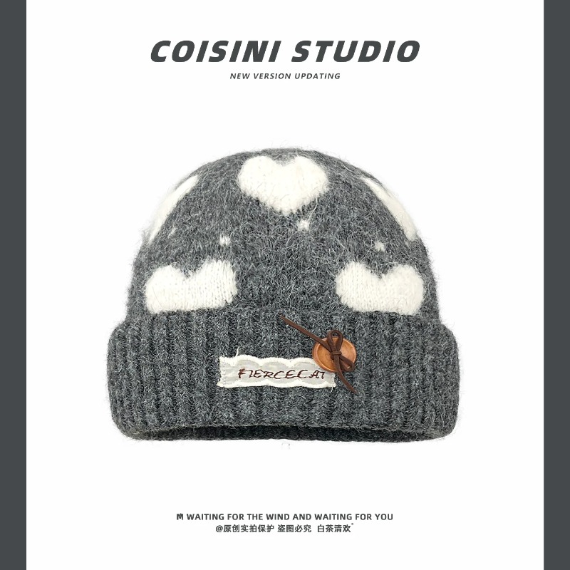 Sweet Heart Pattern Jacquard F - огляд і ціна Beanie Cuffed Knit
