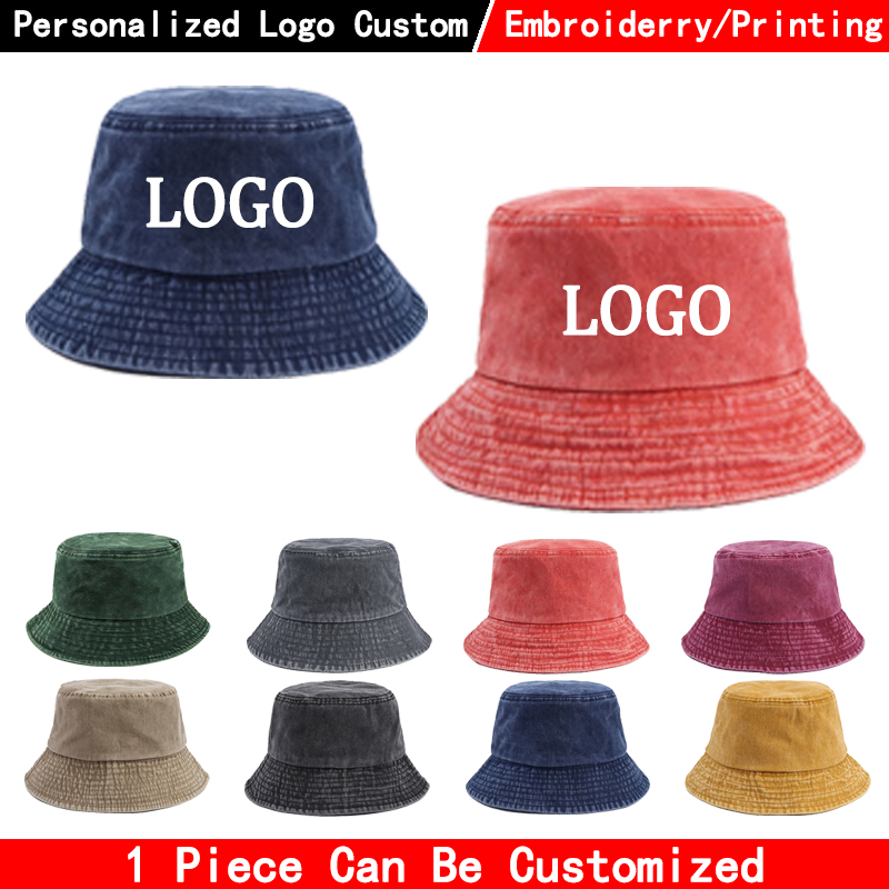 Custom Logo Denim Bucket Hat F - огляд і ціна Bucket Hat Cotton